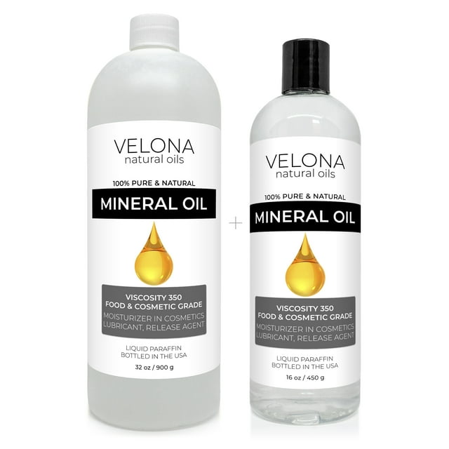 Velona Food Grade Mineral Oil 350 Viscosity NF USP Grade - 48 oz | for