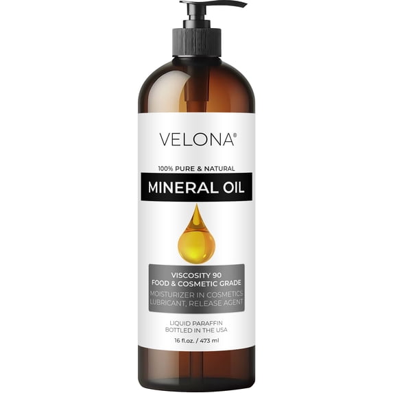 Velona Food Grade Mineral Oil 90 Viscosity NF USP Grade - 16 oz | for Cutting Boards, Countertops and Butcher Blocks, Stainless Steel, Knife, Tool, Machine, and Equipment | Made in the USA
