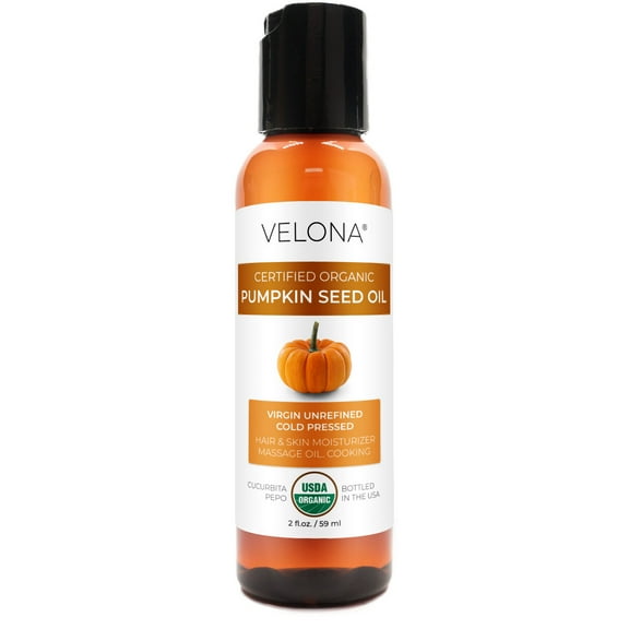Velona Pumpkin Seed Oil USDA Certified Organic - 2 oz | 100% Pure and Natural Carrier Oil | Unrefined, Cold Pressed | Cooking, Face, Hair, Body & Skin Care