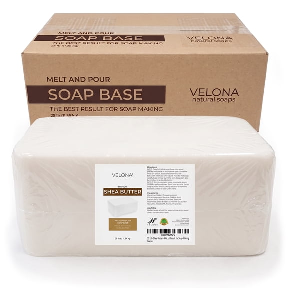velona 25 LB - Shea Butter - Melt and Pour Soap Base Bulk SLS/SLES free | Natural Bars for The Best Result for Soap-Making
