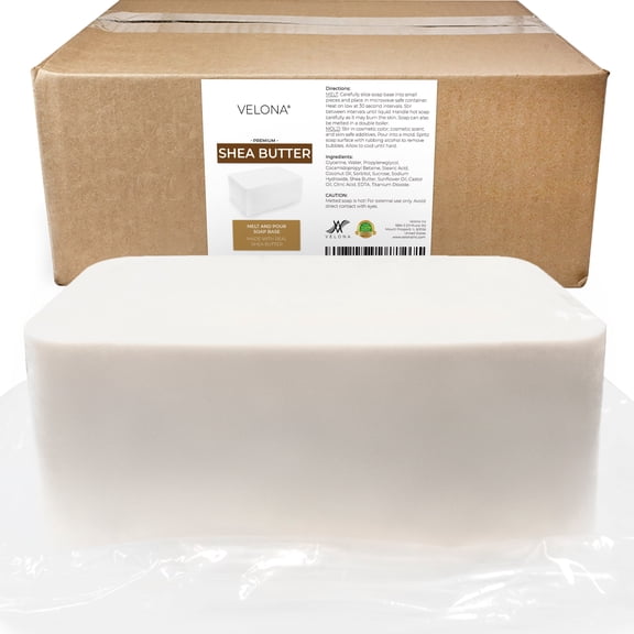 velona 25 LB - Shea Butter - Melt and Pour Soap Base Bulk SLS/SLES free | Natural Bars for The Best Result for Soap-Making