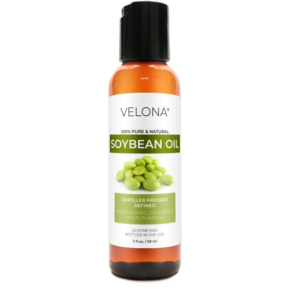 Velona Soybean Oil - 2 Fl Oz | 100% Pure and Natural Carrier Oil | Refined | Cooking, Baking, Skin, Hair, Body & Face Moisturizing | Use Today - Enjoy Results