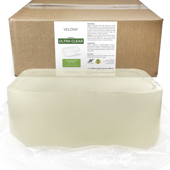 velona 25 LB - Ultra Clear Melt & Pour Glycerin Soap Base Bulk Melt and Pour | Transparent Natural Bar For The Best Result for Soap Making