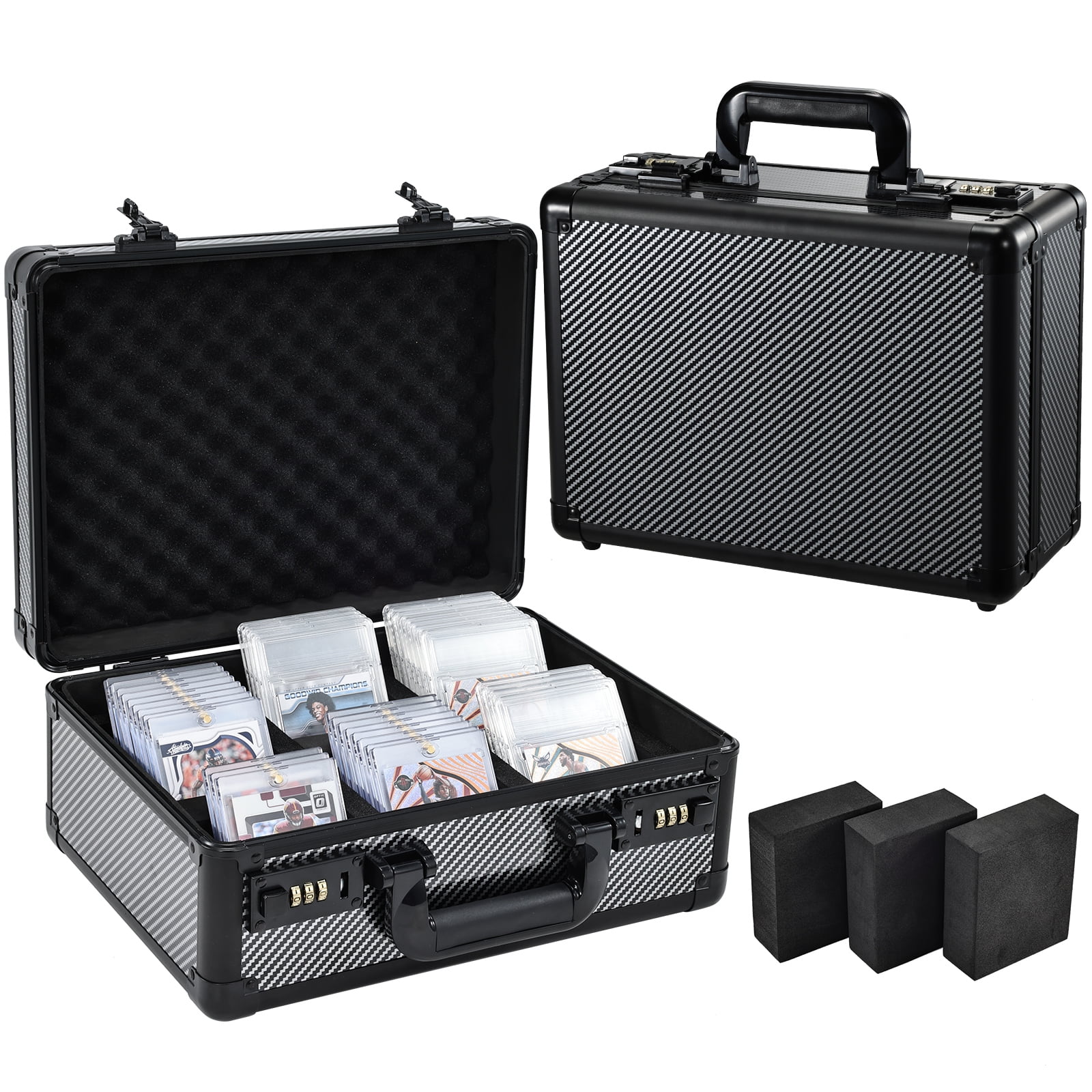 Velore Graded Card Case Storage Box with 3-Row Trading Card Organizer Display Box with Combo Lock - Walmart.com Velore Graded Card Case Storage Box with 3-Row Trading Card Organizer Display Box with Combo Lock - Walmart.com