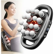 Veloreva Pro Massager, 16-Head Deep Tissue Massage Gun with 48KG Force, 30 Speeds & Red Light Therapy, Long-Lasting Battery Quiet Portable Massager for Neck, Back, Legs