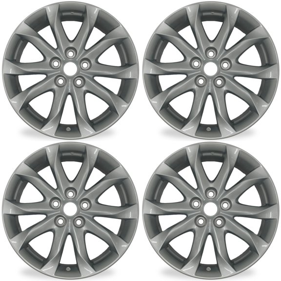 Velospinner 18" x 7" Automotive Rims New Wheels for Mazda 3 2014 - 2017 Silver OEM Design Replacement 64962, Set of 4