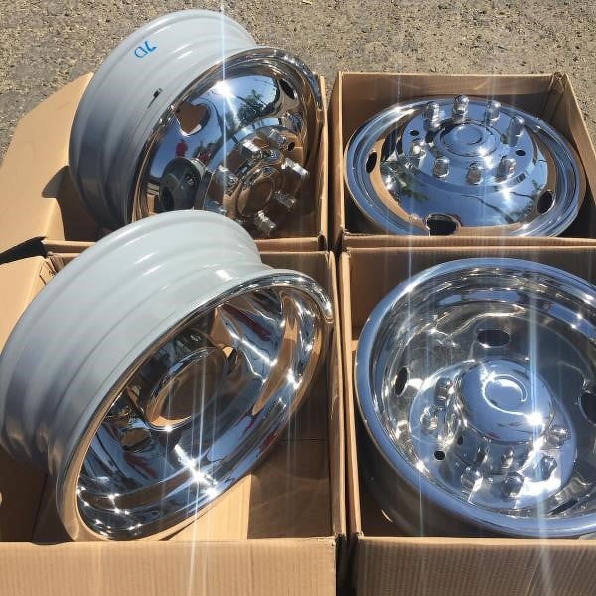 Velospinner 19.5" Steel Dually Wheel Simulators for 2005 - 2025 Ford F450 F550 OEM Quality Set of 4