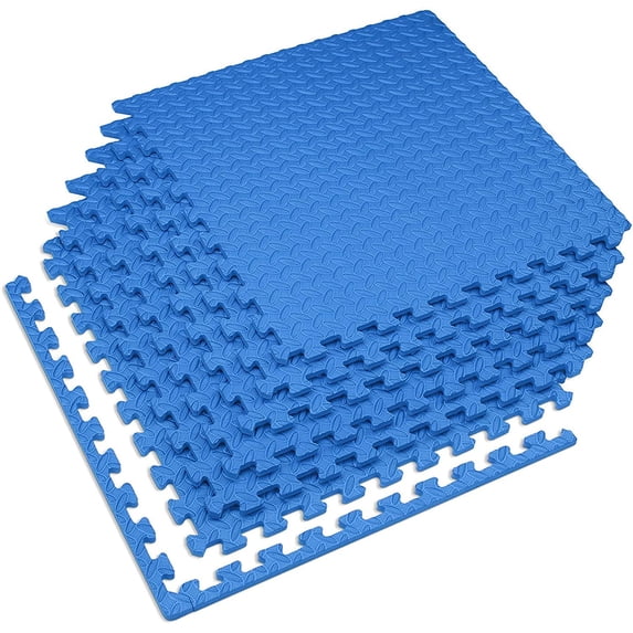 Velotas 1/2 Inch Interlocking EVA Foam Personal Fitness Mat, Diamond Plate Exercise Mats for Indoor Workout, 24 in x 24 in