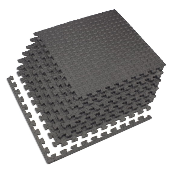 Velotas 1/2 Inch Interlocking EVA Foam Personal Fitness Mat, Diamond Plate Exercise Mats for Indoor Workout, 24 in x 24 in