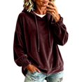 thumbnail image 1 of Velour Hoodies for Women, Oversized Hoodie, Fall Outfits, Winter Jackets, Travel Hoodie, Casual Pullover Tops, Pullover Sweatshirt, Warm Sweaters, 1 of 4