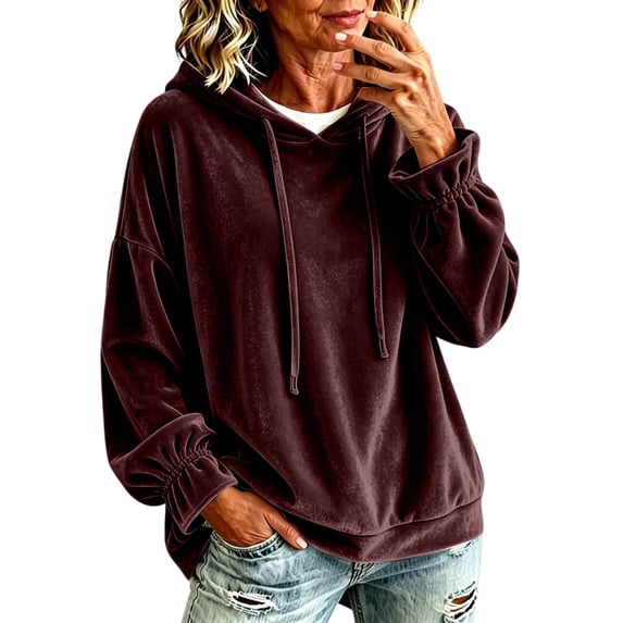 Velour Hoodies for Women, Oversized Hoodie, Fall Outfits, Winter Jackets, Travel Hoodie, Casual Pullover Tops, Pullover Sweatshirt, Warm Sweaters