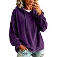 thumbnail image 1 of Velour Hoodies for Women, Oversized Hoodie, Pullover Sweatshirt, Warm Sweaters, Fall Outfits, Travel Hoodie, Winter Jackets, Casual Pullover Tops, 1 of 4