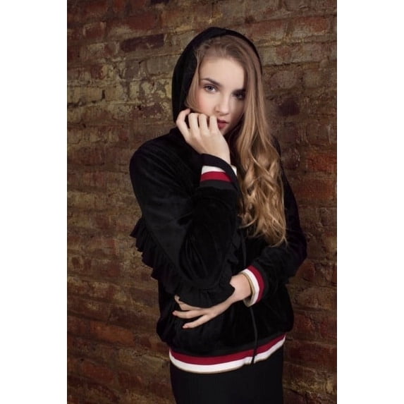 Velour Jacket With Hoodie