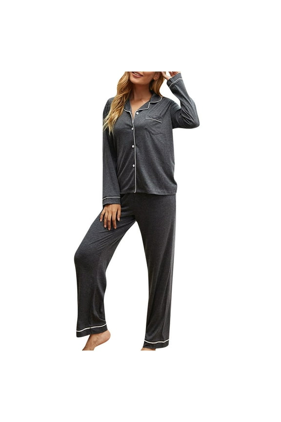Velour Pjs for Women Sets,Ladies Velvet Pyjama Set Two Pieces Long Sleeve Casual V Neck Button Down Shirt Boulse + Lounge Bottoms Casual Nightwear Autumn Winter Pajama Sets