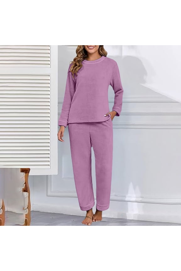 Velour Track Suits for Women Long Sleeve Pajama Set Casual 2 Piece Loungewear