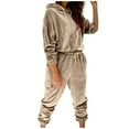 thumbnail image 1 of Velour Tracksuit Women Full Set Sale 2 Piece Outfit Sets Plain Long Sleeve Hoodie and Jogging Bottoms Casual Loose Sweatshirt Co Ord Set Sweat Suit Aesthetic Yoga Gym Tracksuits Ladies, 1 of 7