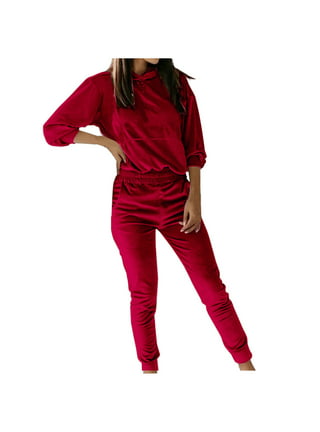 Womens Velvet Tracksuit Set With Red Hoodie Women And Pants Perfect For  Jogging And Casual Wear From Smileonline, $20.85