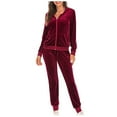 thumbnail image 1 of Velour Tracksuit Womens 2 Pieces Joggers Outfits Jogging Sweatsuits Set Soft Sports Sweat Suits Pants with Pockets Womens Clothes, 1 of 7