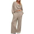 thumbnail image 1 of Velour Tracksuit Womens Crewneck Long Sleeve Shirt and Jogger Casual 2 Piece Outfit Long Pant Set Sweatsuits Fall Lounge Sets 2025, 1 of 9