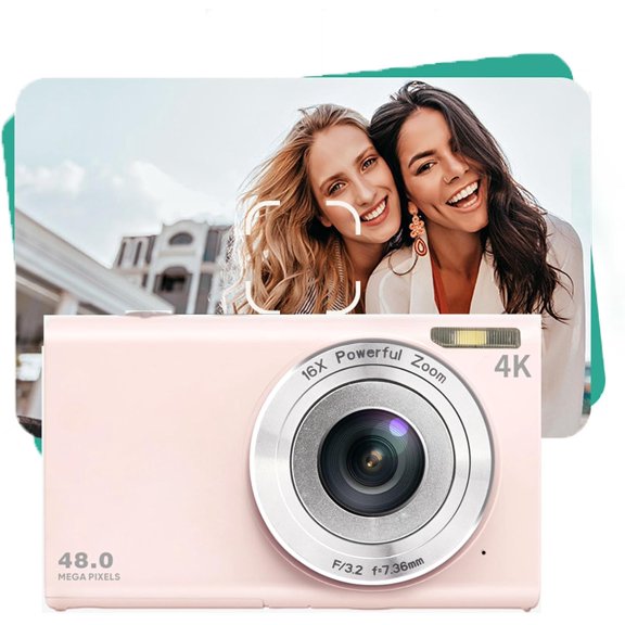 Velours Nostalgia Shot Digital Camera, Veloures Nostalgiashot 4k, Portable Mini Retro Camera with LED Flash Light, Vintage Camera for Travel & Vlogging, 16x Digital Zoom