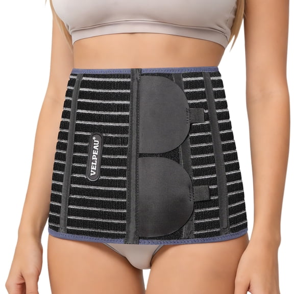Velpeau 10" Abdominal Binder for Women & Men,Postpartum Post-operative Post-surgery Wrap,Abdomen Navel Umbilical Hernia Support Belt,Size S(Waist Circumference 30”-35.5”)