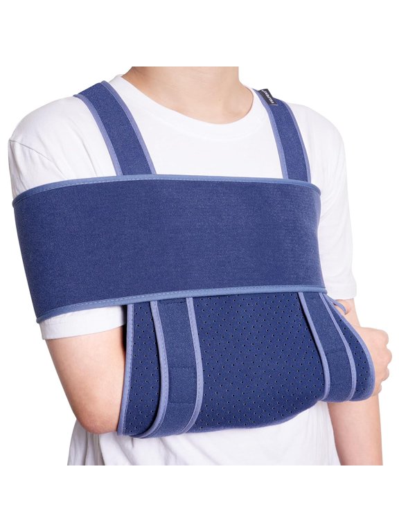 Adjustable Arm Sling Shoulder Immobilizer,Lightweight Arm Sling for Sleep, Shoulder Support Breathable Rotator Cuff Brace for Broken Fractured Bones Dislocation(L)