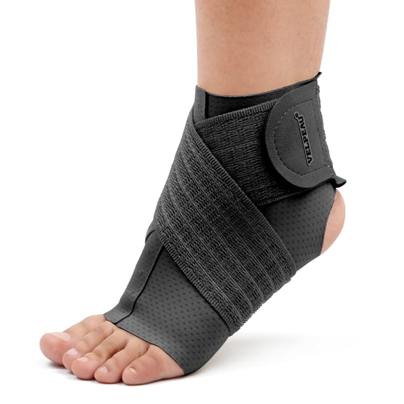 Velpeau Ankle Brace Adjustable Compression Sleeve (Pair),Ankle Support Heel Brace for Achilles Tendonitis, Plantar Fasciitis-Eases Swelling and Sprained Ankle(Black,L)