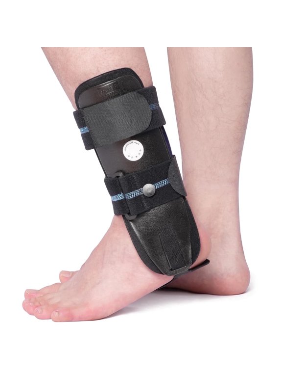 Ankle Brace - Stirrup Ankle Splint - Adjustable Rigid Stabilizer for Sprains, Tendonitis, Post-Op Cast Support and Injury Protection for Women and Men (Foam Pads, Small - Left Foot)