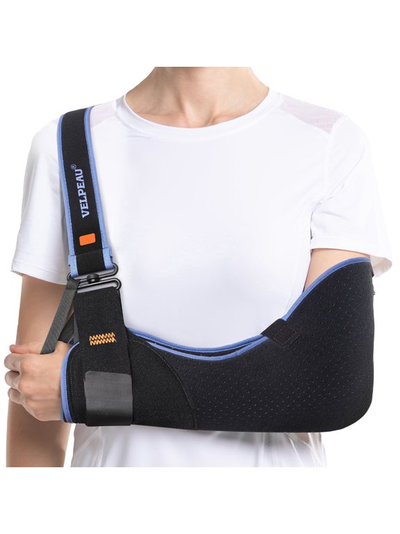 Arm Sling Shoulder Immobilizer,Rotator Cuff Support Brace,Comfortable Medical Sling for Shoulder Injury, Left and Right Arm, Men and Women, for Broken, Dislocated, Fracture, Strain (Medium)