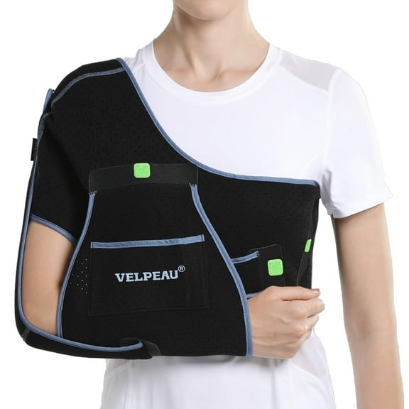 Velpeau Arm Sling Sport Adult for Sleep,Lightweight Sling Arm for Women & Men, Shoulder & Rotator Cuff Support Fit for Right and Left Hand(S: Bust 23.5-28.5")