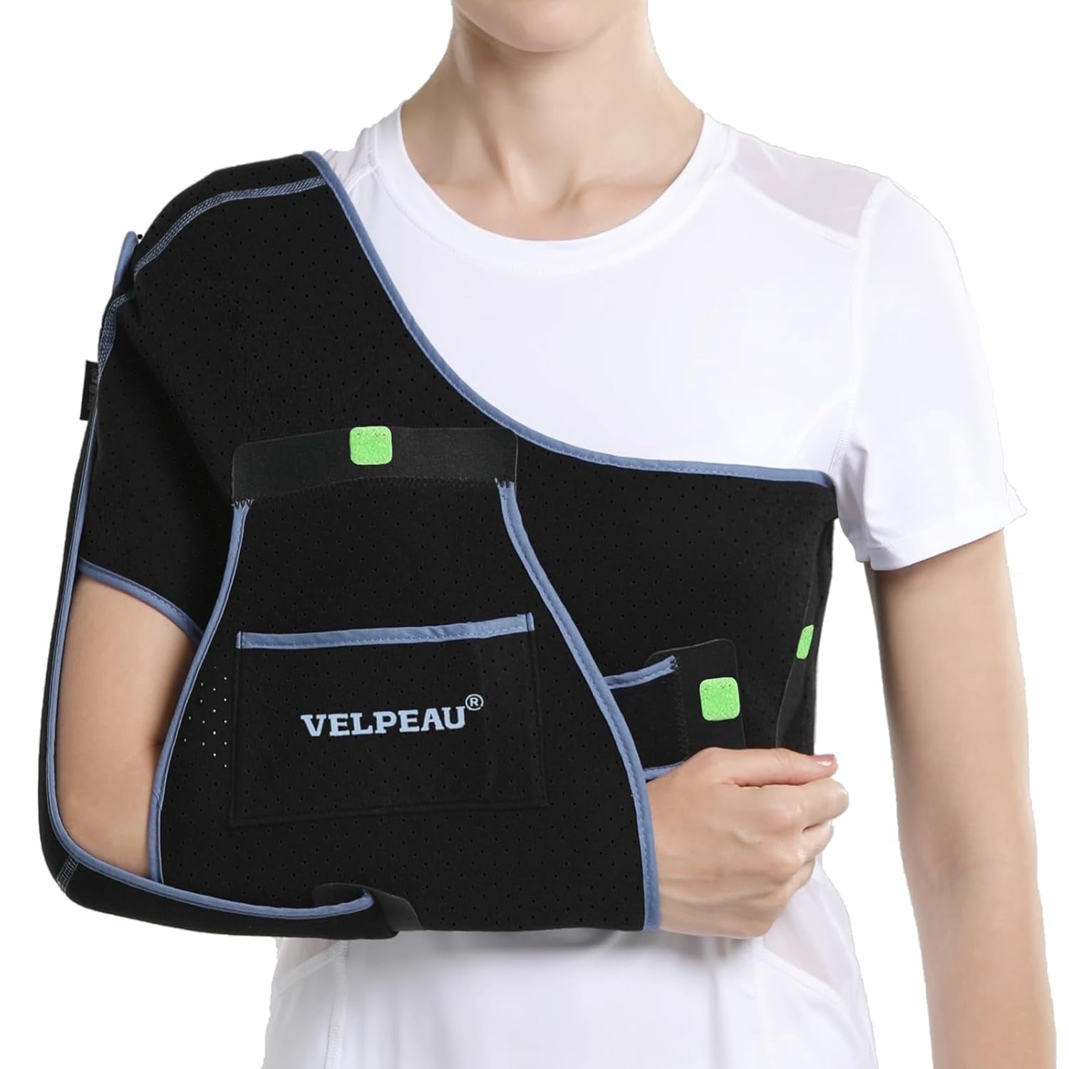 Velpeau Arm Sling Sport Adult for Sleep,Lightweight Sling Arm for Women & Men, Shoulder & Rotator Cuff Support Fit for Right and Left Hand(XL: Bust47.3")