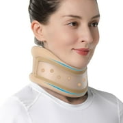 Velpeau Neck Brace for Neck Pain and Support -Soft Cervical Collar for Sleeping, Snoozing, Sleeping Upright, Anti-Snoring, Sleep Apnea for Women & Men (Dual-use, Khaki, Medium, 3″)