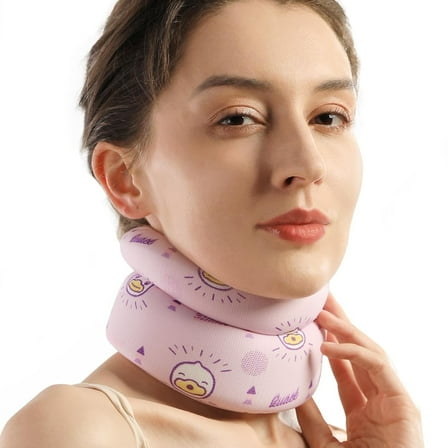 Velpeau Neck Brace for Pain Relief and Support for Women & Men, Soft Foam Cervical Collar, Pink, Medium