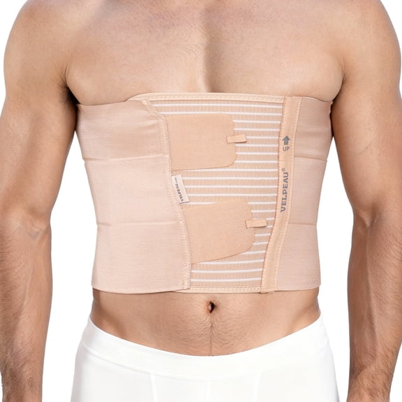 Velpeau Rib and Chest Support Brace, Broken Rib Brace, Breathable Rib Belt for Sore or Bruised Ribs Support,Dislocated Ribs Protection,Pulled Muscle Pain(Under-bust 37"-49",Width 10", Men)