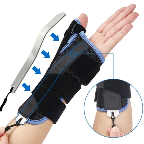 Velpeau Wrist Brace Splint Carpal Tunnel for Pain Relief,Adjustable Wrist Support Hand Brace for Tendonitis Arthritis Sprains, Sports Protection(Large, Left Hand)