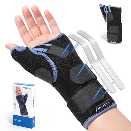 Velpeau Wrist Brace with Thumb Spica Splint for De Quervain's Tenosynovitis, Carpal Tunnel Pain, Stabilizer for Tendonitis, Arthritis, Sprains & Fracture Forearm Support Cast (Regular, Left Hand -L)