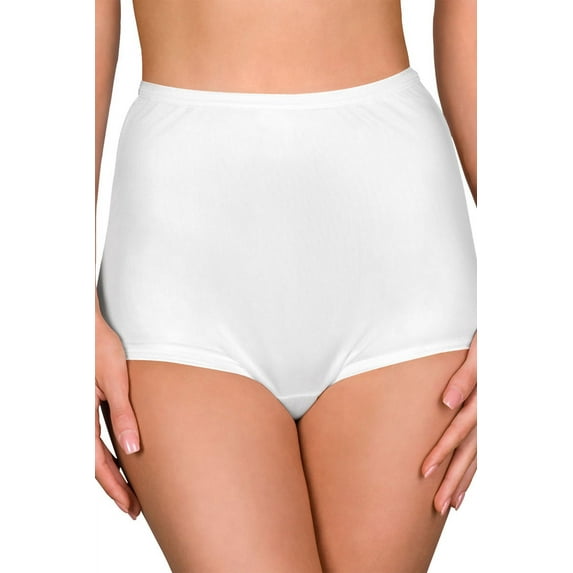 Shadowline Lingerie by Velrose Hidden Elastic Nylon Full Brief Panty, 3-Pack 17032/17032X-3PK