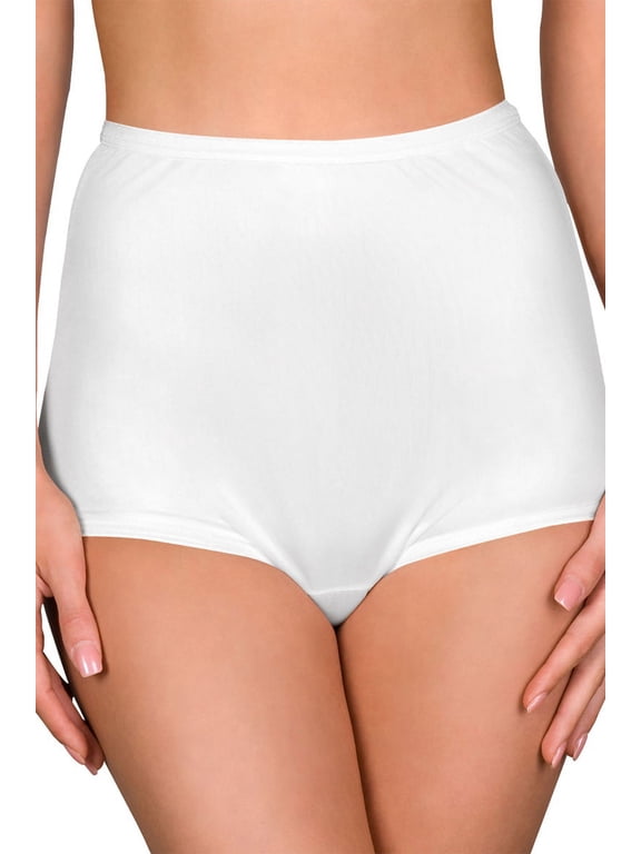 Shadowline Lingerie by Velrose Hidden Elastic Nylon Full Brief Panty, 3-Pack 17032/17032X-3PK