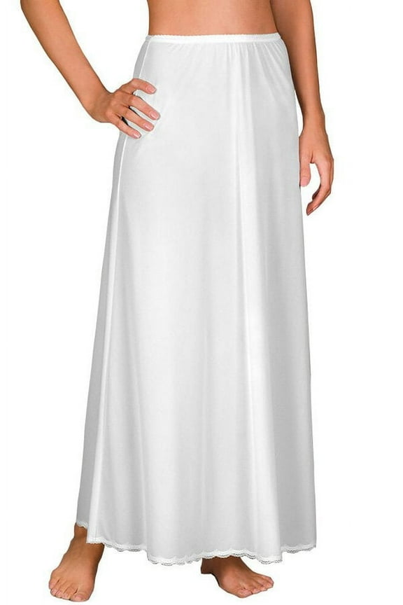Shadowline Large Lightweight 30 Inch Flare Half Shapewear Slips, White
