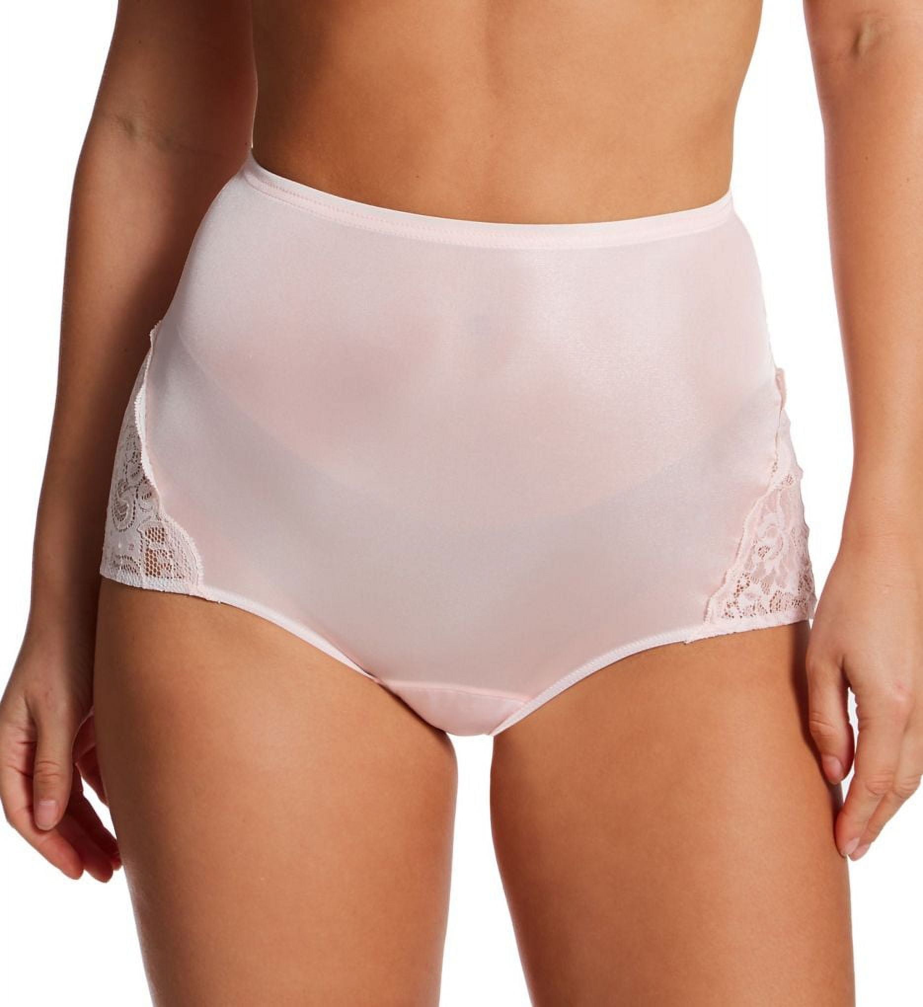 Velrose Lingerie Shadowline Nylon Full Brief Panty with Lace, 3-Pack  17082/17082X-3PK 