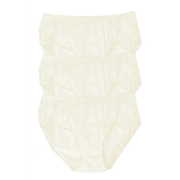 Velrose Lingerie Shadowline Nylon Hipster Panty with Lace, 3-Pack 11182/11182X-3PK