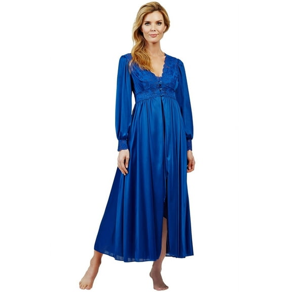 Velrose Lingerie Shadowline Silhouette Long Lace Nightgown and Robe Set 55737/55737X