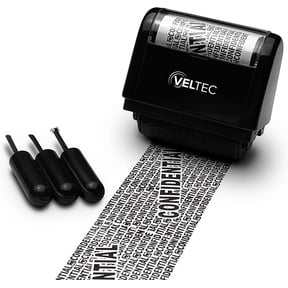 Veltec Identity Protection Address Blocker Anti-Theft Roller Guard Stamp Wide 3 Pack Refills (Black)