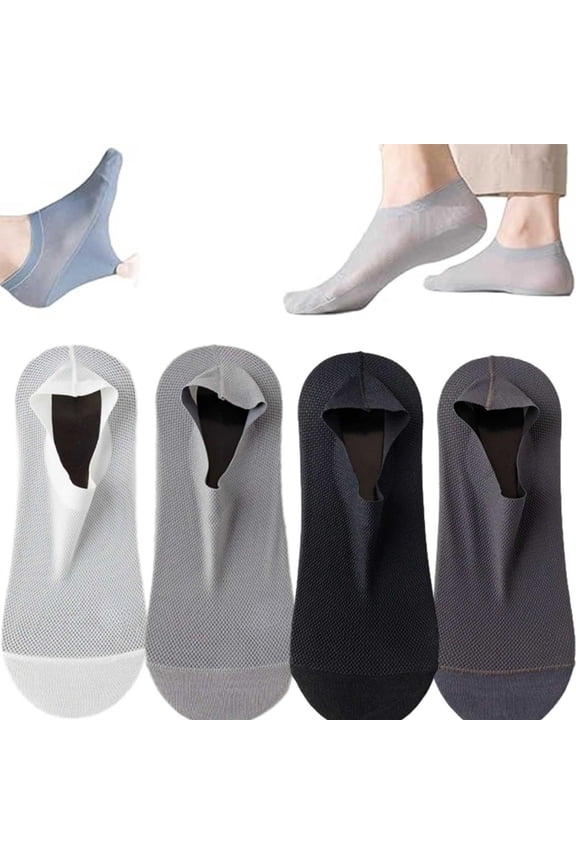 Velthentic Invisible Breathable Anti-Slip Socks, Invisible Breathable Anti-Slip Socks, Mens Ice Silk Mesh Moisture-Wicking Low Cut Sock