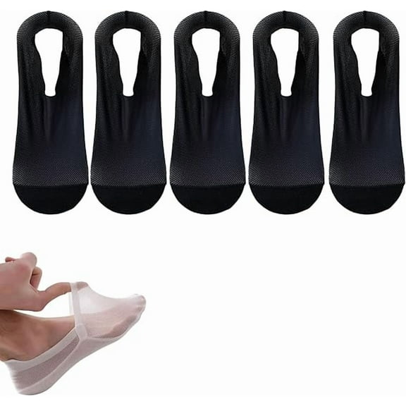 Velthentic Invisible Breathable Anti-Slip Socks, Mesh Socks, Ultra Thin Lightweight Mesh No Show for Unisex, Men's Ultra Low Cut Mesh No Show Socks Ice Silk Ankle Sock Black