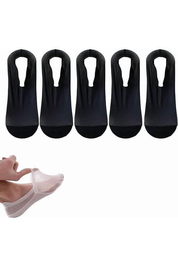 Velthentic Invisible Breathable Anti-Slip Socks, Mesh Socks, Ultra Thin Lightweight Mesh No Show for Unisex, Men's Ultra Low Cut Mesh No Show Socks Ice Silk Ankle Sock Black