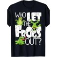 thumbnail image 1 of Velto 100% Cotton Who Let The Frogs Out Graphic Tee | Crew Neck, Slight Stretch, Knit All Size S-5XL, 1 of 5