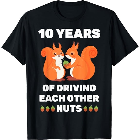 Velto 10th 10-Year Tin Wedding Anniversary Couple Him Her T-Shirt All Size S-5XL