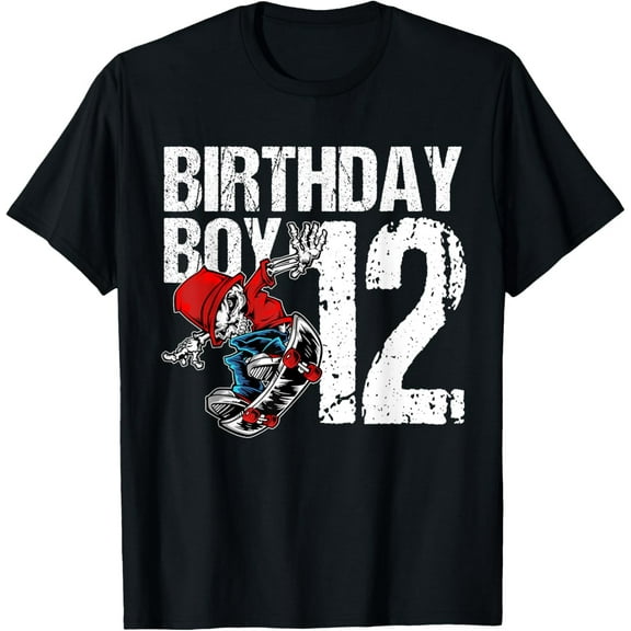 Velto 12 Year Old Skateboard Birthday Skateboarding Skate Boy 12th T-Shirt All Size S-5XL