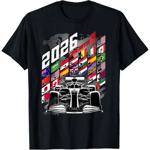 Velto 2026 Calendar Racing Circuit Schedule Gear Places T-Shirt All Size S-5XL